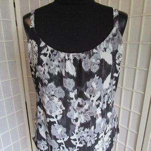 Grey Tone Floral Tank Top
